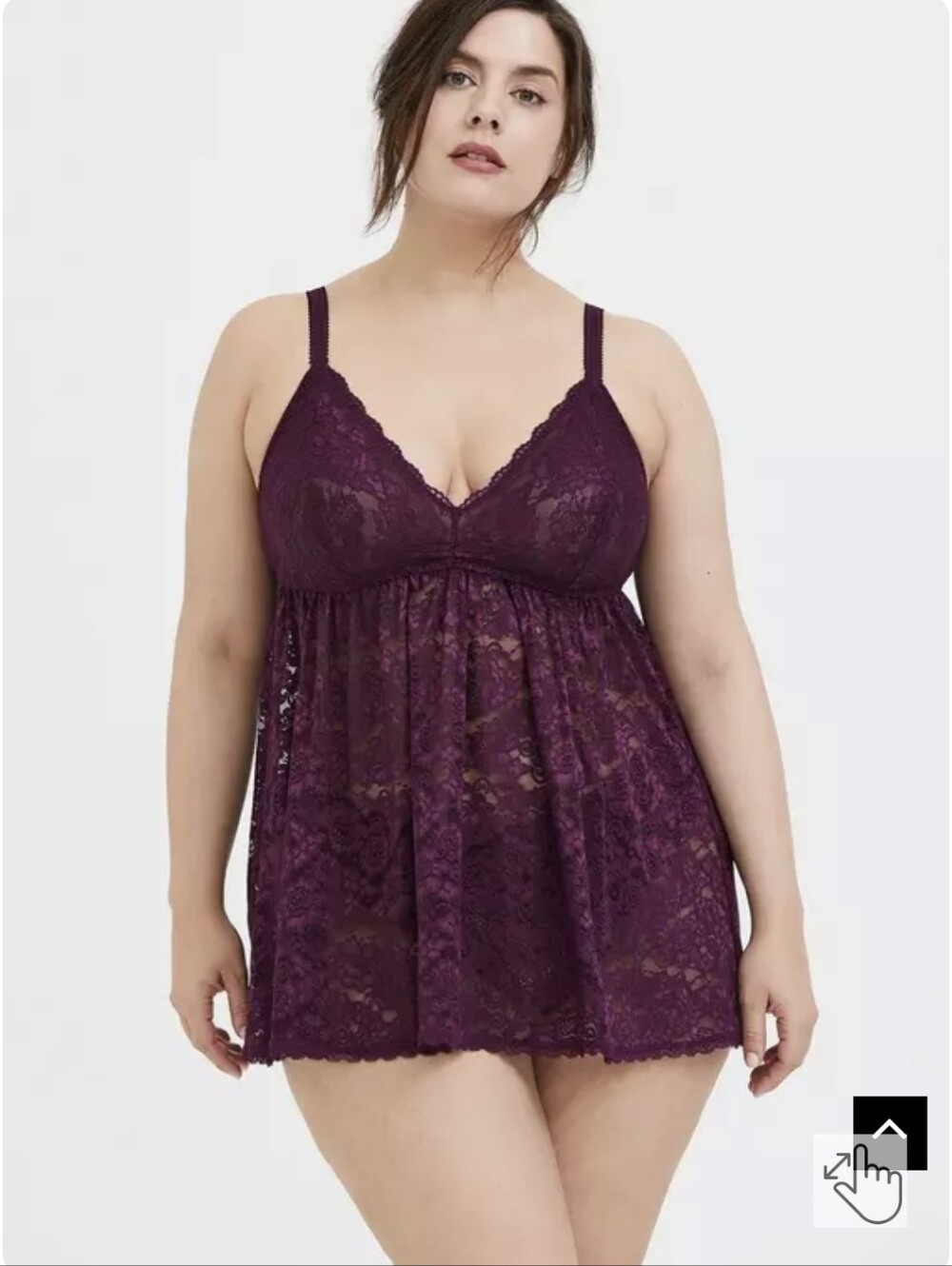 Torrid Curve Lace Babydoll. Potent Purple. Size 1.